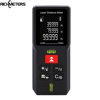 

RICHMETERS F100 Laser Distance Meter laser rangefinder Tape measure Range finder Area/Volume M/Ft 40M/60M/80M/100M