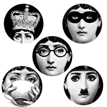 

5 pieces Milan Designer 10 inch Lady skull plates pattern wall sticker creative separated painting DIY decorative wallpaper