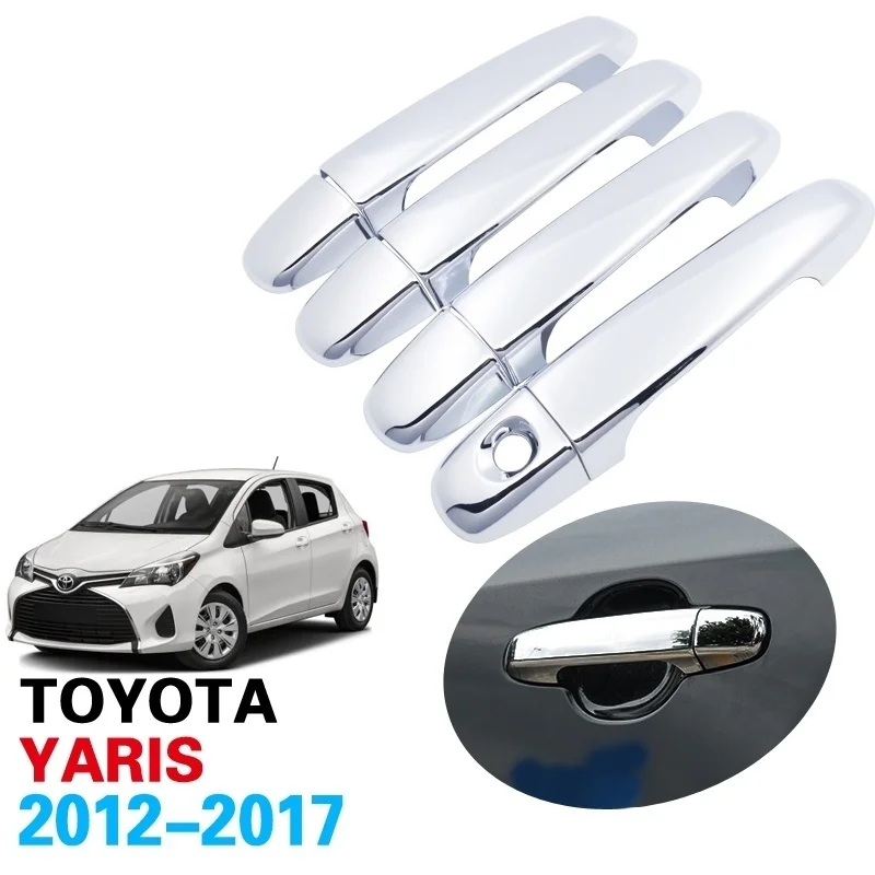 8 шт. хромированный для автомобиля ABS Дверная ручка Крышка Toyota Yaris XP130 2012 2017 хэтчбек