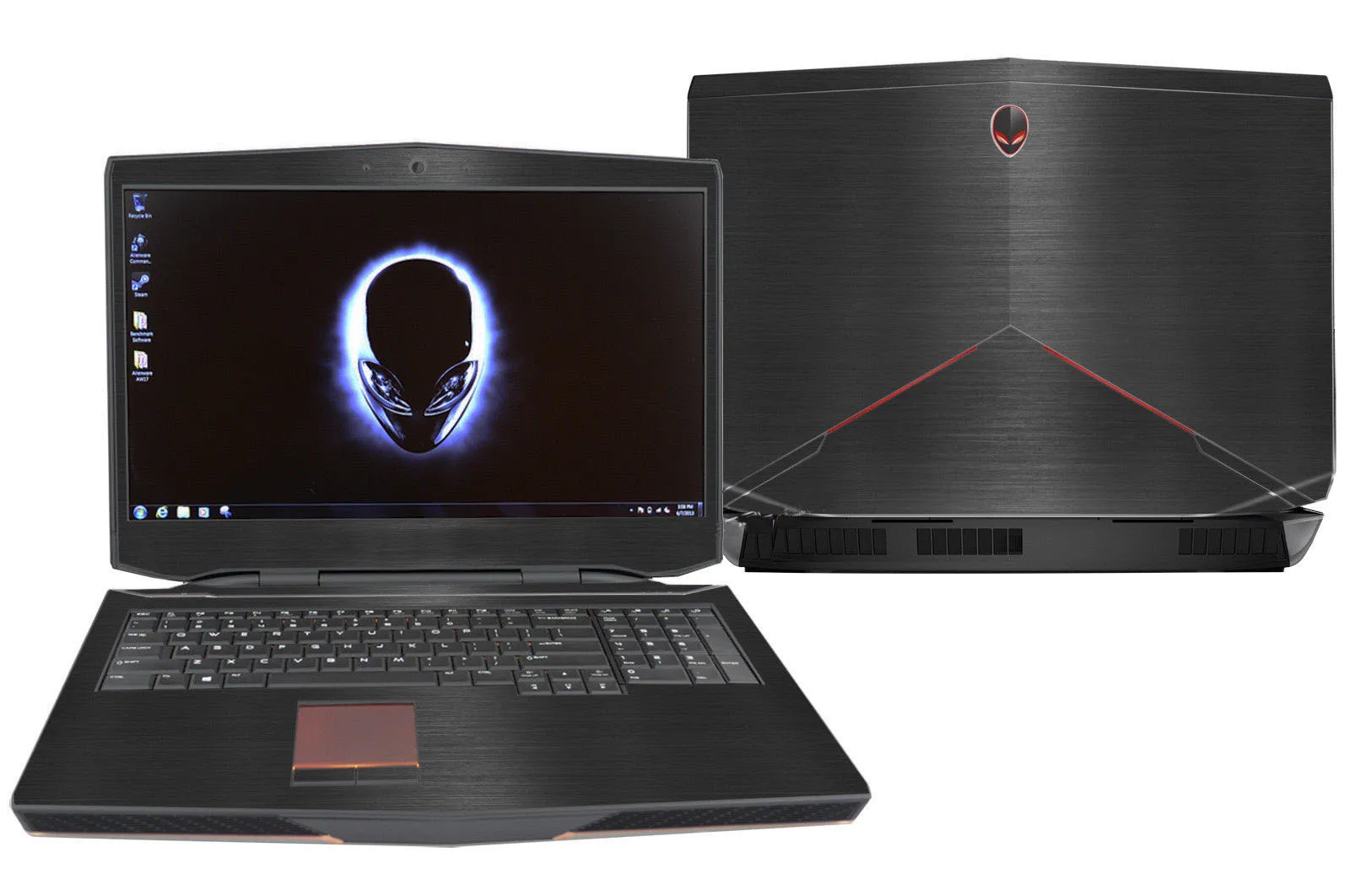 KH ноутбука матовый блеск Стикеры кожного покрова протектор для Alienware 17 M17X R5 ANW17 17," 2013- выпуска - Цвет: Black Brushed