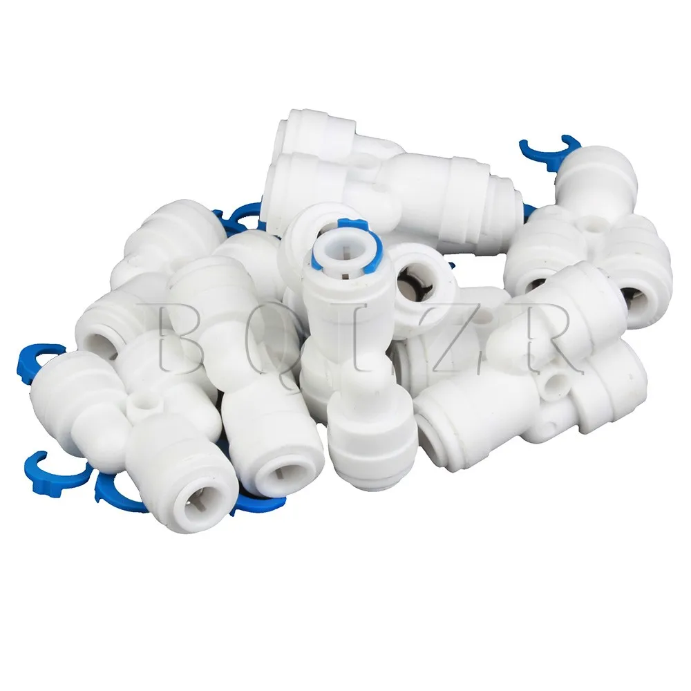 

BQLZR 10pcs 3-way Y-Type Water Filters Tube Quick Fit Push In Connector 1/4" Tube