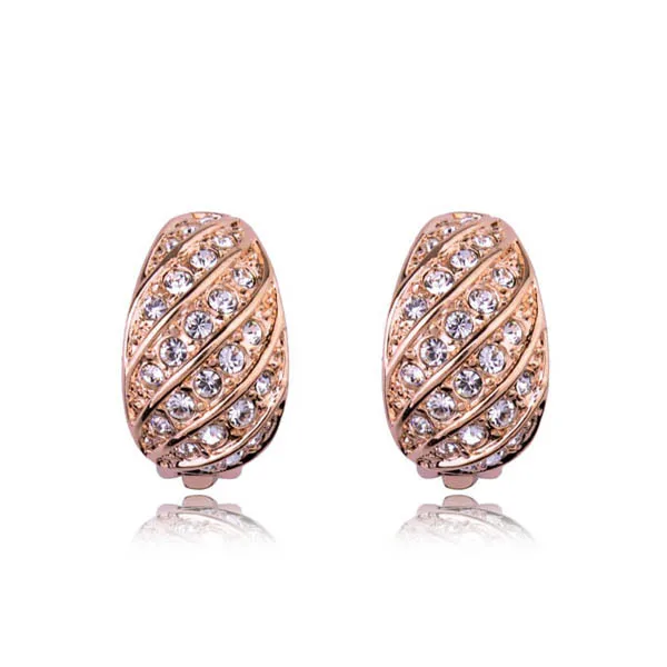 

The new full-Austria crystal luxury retail and wholesale non pierced ear clip,charming earrings for women