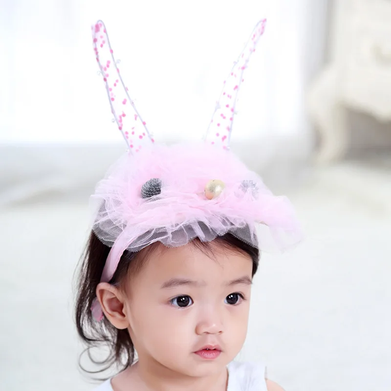 Easter Girls Headband Baby 3D Rabbit Lace Headwear Baby Girls New