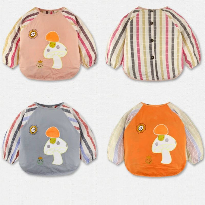 

Baby Long Sleeve Bib for Newborns Baby Stuff Pure Cotton Waterproof Bib Bandana Bibs Cartoon Lot Apron Tiny Cottons Autumn 2018