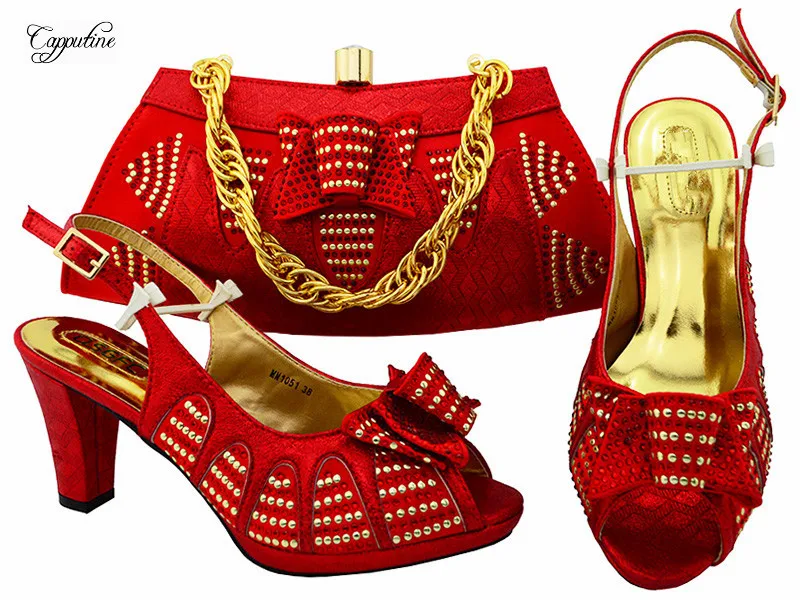 red shoes and bag for wedding