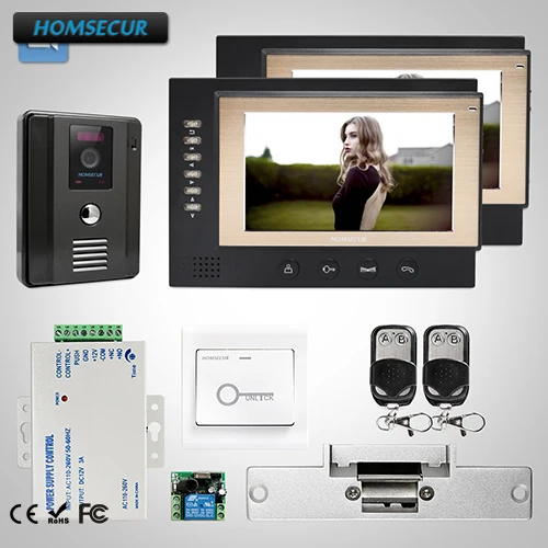 

HOMSECUR 7" Video Door Entry Phone Call System+Intra-monitor Audio Intercom 1C2M : TC011-B Camera(Black)+TM701R-B Monitor(Black)