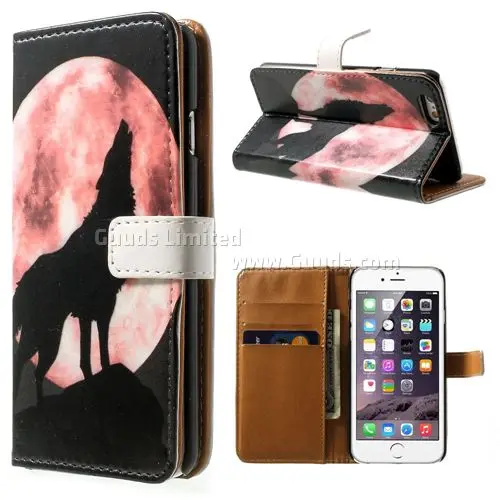 Lead Wolf Leather Wallet Case for iPhone 5s / for iPhone 5