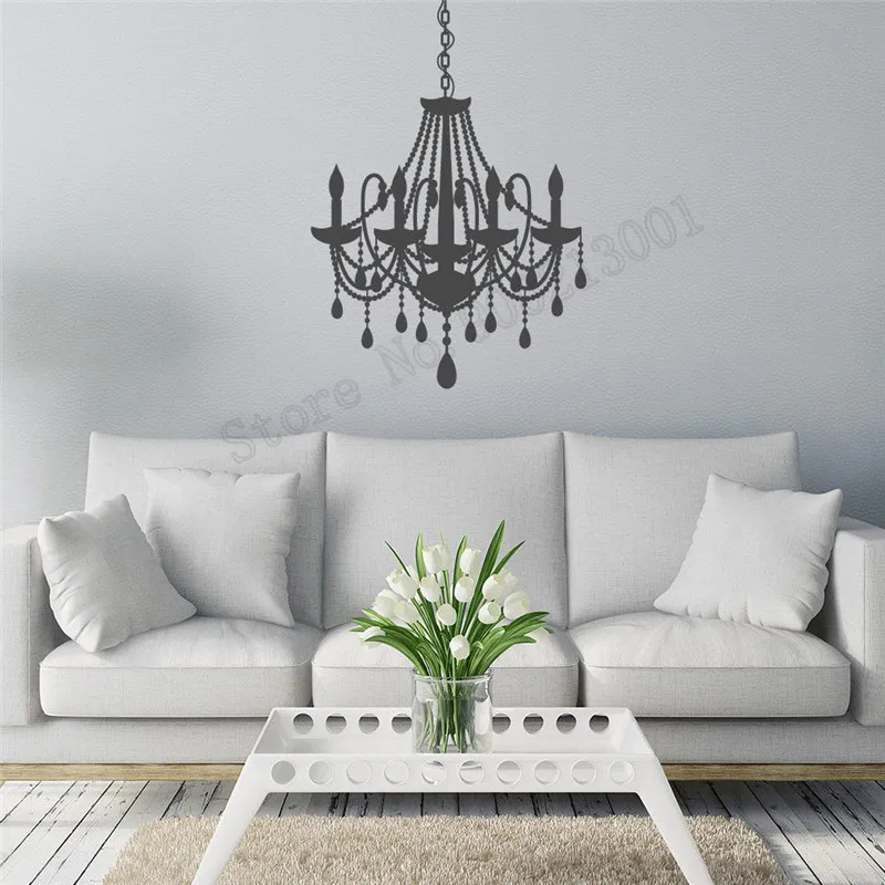 

Vinyl Art Removeable Poster Bespoke Chandelier Wall Sticker Beauty Mural Modern Poster Room Decoration Decor LY791