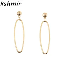 Модные и изысканные простые новые женские серьги для ногтей с красивым сочетанием овальные серьги золотые и