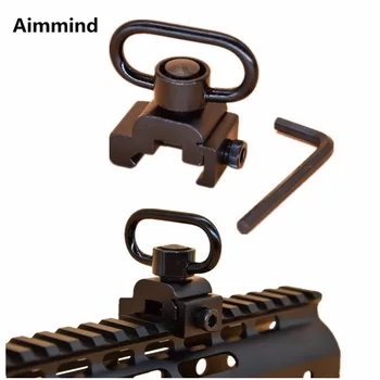

QD Heavy Duty Quick Release Detach Push Button Sling Swivel Adapter Set Picatinny Rail Mount Base Connecting Sling Ring New