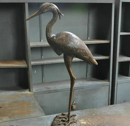 

p7000 36" China Bronze Copper Flower d Grus japonensis red-crowned Crane Statue
