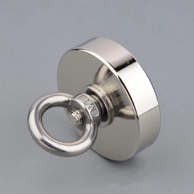 Kaufen 200Kg Design Magnet Starke N52 Neodym Permanent Magnet 60mm Angeln Magneten mit Ring Super Imanes Magnetische Material Basis