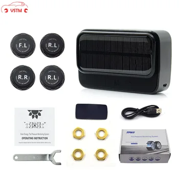 

Latest Solar TPMS Car Tire Pressure Alarm Monitor System with 4 Sensors Display Intelligent Temperature Warning Fuel Save