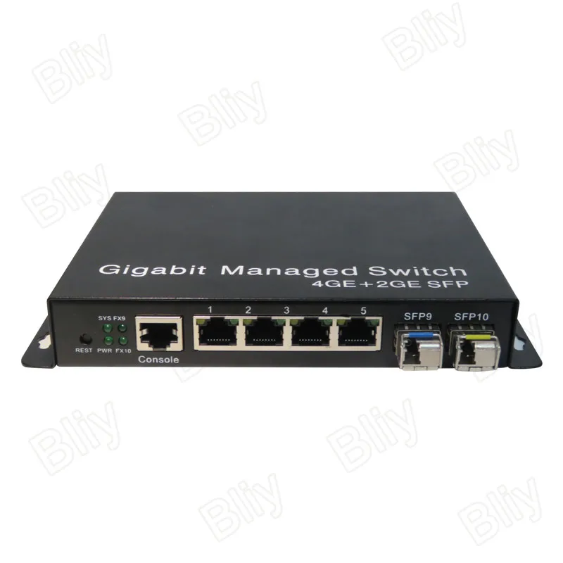 Bliy smart switch managment маленький настольный управляемым media converter с 2 sfp порт и 4 Ethernet порты Ethernet FTTH