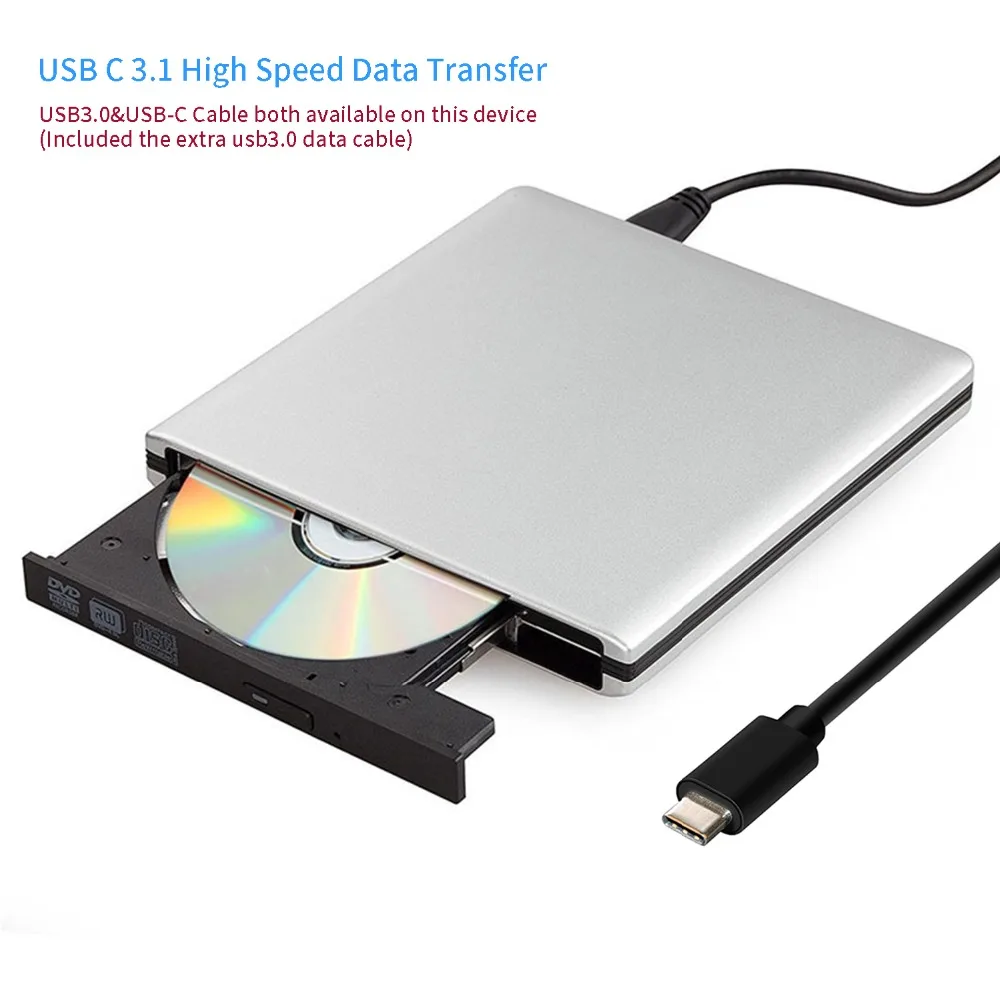USB C внешний CD-плеер Портативный Алюминиевый CD DVD писатель супер оптический CD-плеер высокая скорость передачи данных для ОС/Windows системы