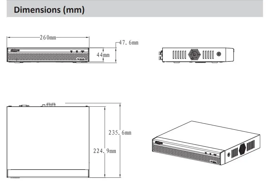 Dahua XVR5104HS-4KL-X 4 Channel Penta-brid 4K Compact 1U Digital Video Recorder Supports HDCVI/AHD/TVI/CVBS/IP video inputs