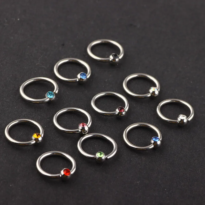 JUNLOWPY Fancy Body Piercing Jewelry Stainless Steel 16G Nose Stud Sexy Tragus Lip Women Men Nose Hoop Ring 200pcs Mix 10 Colors