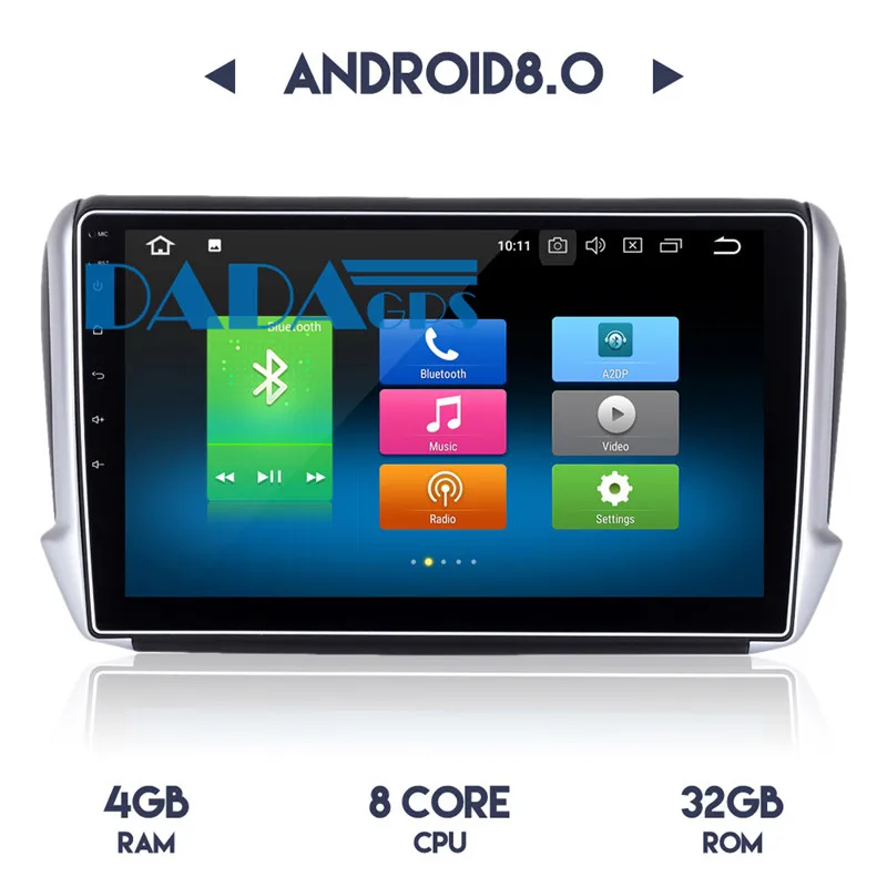 Discount Android 8.0 4GB 7.1 2GB RAM Car Radio Stereo GPS Navigation for PEUGEOT 208 2008 2012-2016 Car DVD Player Video Multimedia Video 11