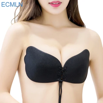 ECMLN Invisible Bra Super Push Up Seamless Front Fly Bra