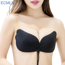 Women Invisible Bra Super Push Up Seamless Self-Adhesive Sticky Wedding Party Front Strapless A B C D Cup Fly Bra