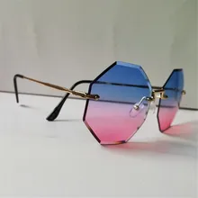 Apelus Восьмиугольные солнцезащитные очки, полигональные очки, обрезные солнцезащитные очки, металлические солнцезащитные очки bb01