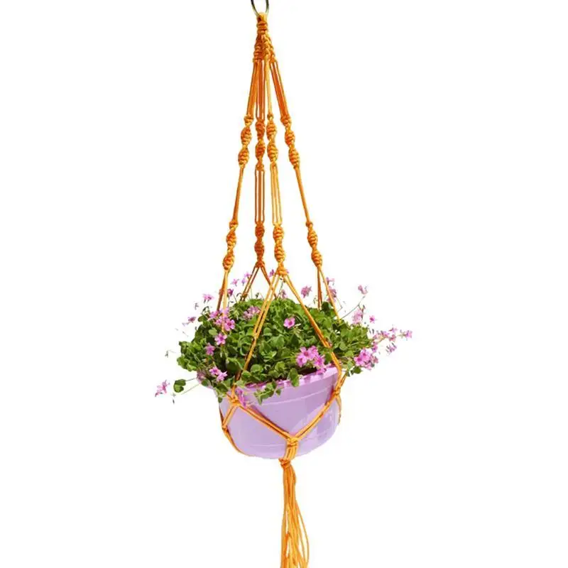 Вешалка для растений цветок горшочное Растение держатель для внутреннего наружный потолочный украшения для балкона (желтый)
