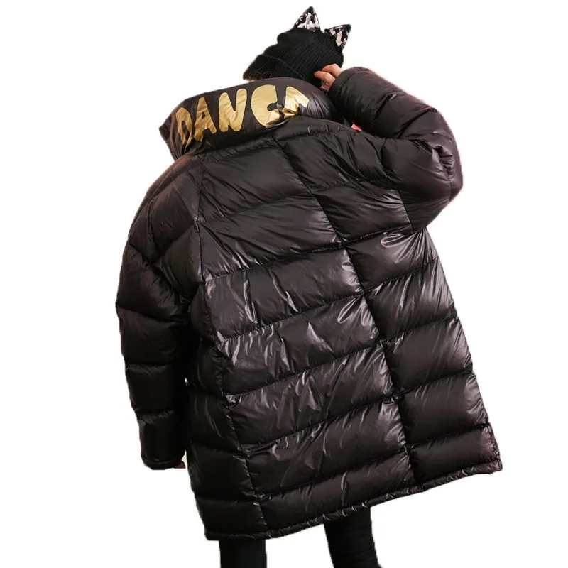 Loose Plus Size European Winter Jacket Thicker White Duck Down Overcoat Female Long Winter 2019 dam effzett reiserute