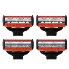 YINGJILI, пять слоев, эластичная технология индукции, Лезвия для мужчин, лезвия для бритвы, ручная бритва, Сменное лезвие, 4 шт