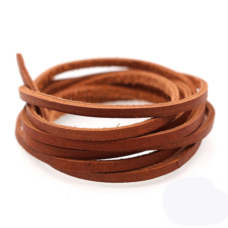 

Diy Jewelry Accessories Material Strap Leather Rope 3mm Wide 2mm thickness Brown Bracelet Necklace Pendant Rope S26