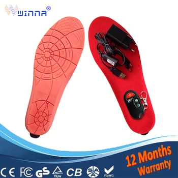 

NEW Wireless Electronic heating insoles battery winter Thick wool insoles for men and women shoes keep foot warm High 1-3CM