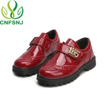 CNFSNJ/Новое поступление, осень года, металлическая лакированная кожа, толстая подошва, свободный торт, клинья, обувь принцессы для мальчиков и девочек 27-37