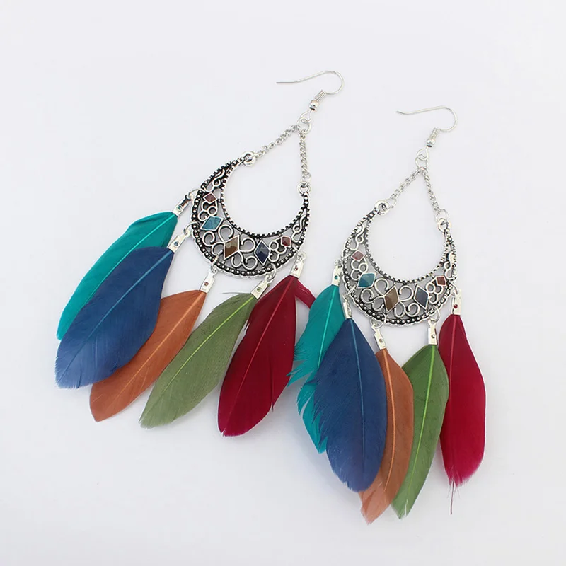 MayJim 2017 Statement Fashion feather Earring Women bohemian Ethnic