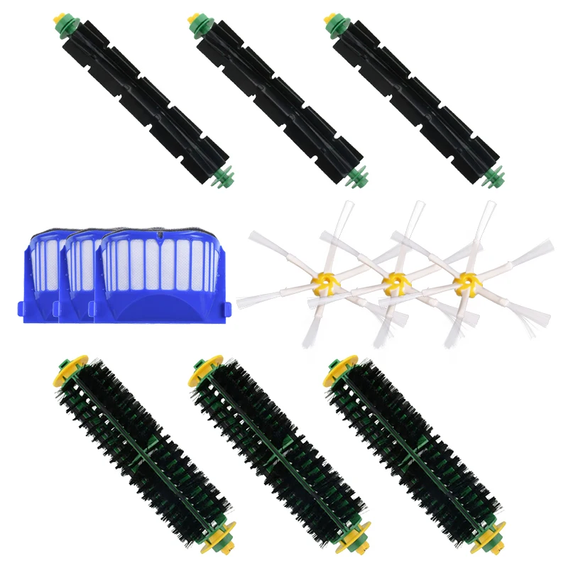 Aero Vac фильтр Гибкая ударные кисти щетинные кисти 6-Вооруженные боковая щетка комплект для iRobot Roomba 500 серии 600 робот-Пылесос