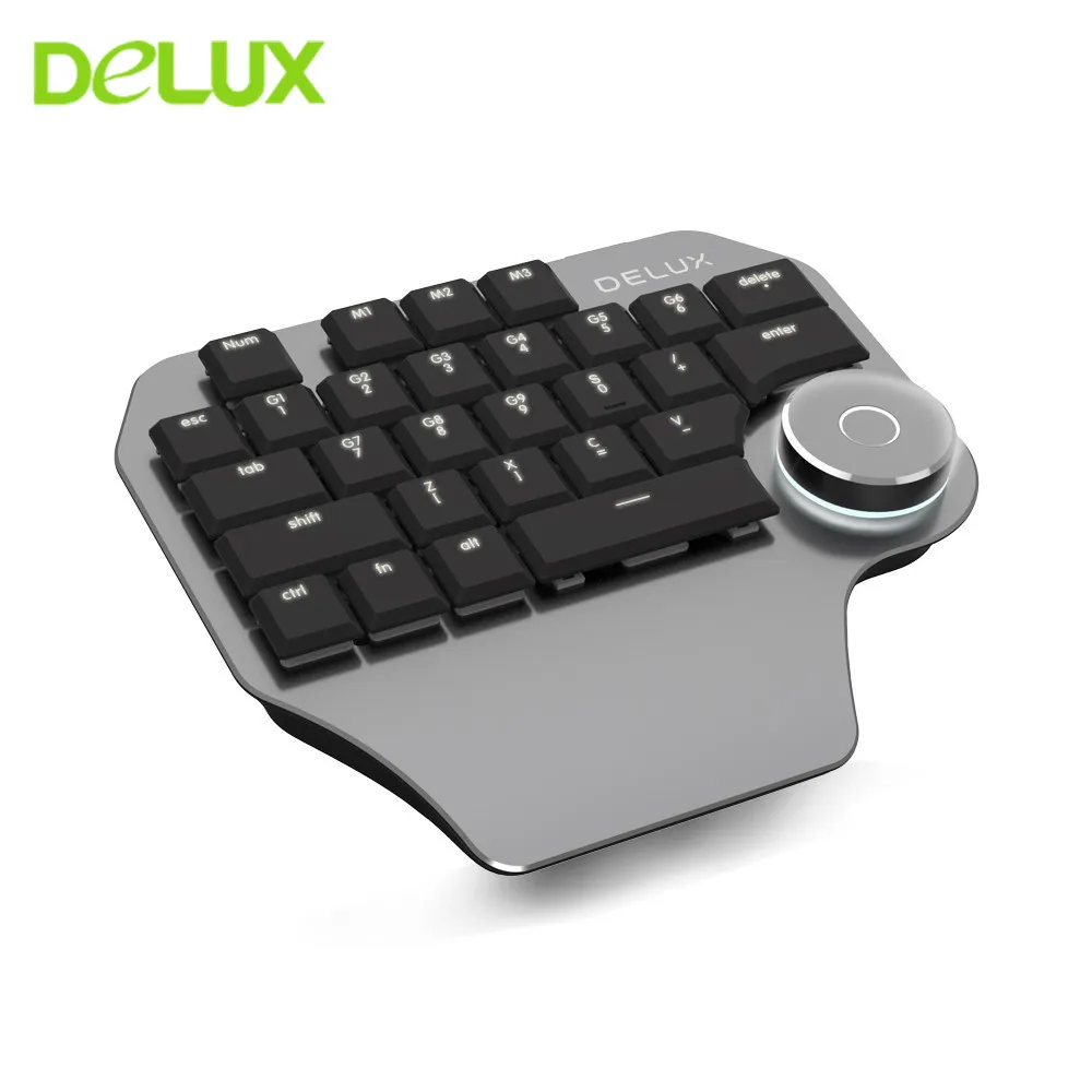 

Delux T11 Wired Keyboard Professional Drawing Keyboard Group Customized Shortcuts Keypads with Smart Dial for Macbook Windows