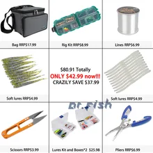 Dr. Fish рыболовные снасти Катушка Сумка Комбо посылка наряд 125 шт. полный комплект лески приманки аксессуары для приманки Рыболовная Сумка
