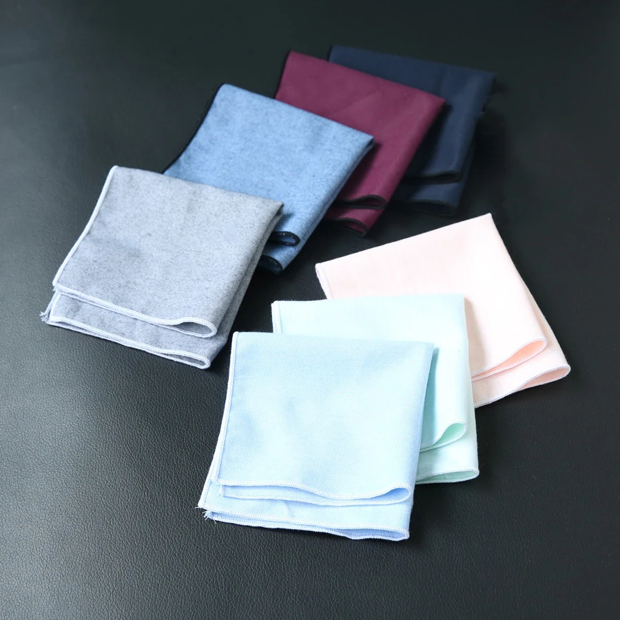 Хлопковый галстук, Одноцветный галстук, квадратный карман 6 см, комплект из двух предметов, оптовая продажа, черный, темно-синий, на заказ