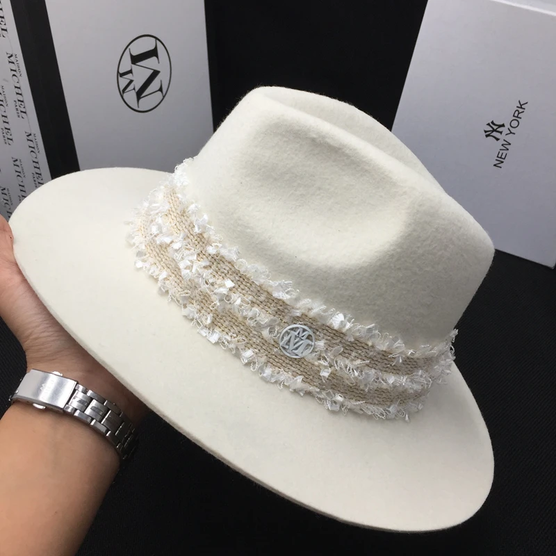 

Ms new winter wool Sir Cap hat temperament, small white hat fashion hat cloche hat fedoras