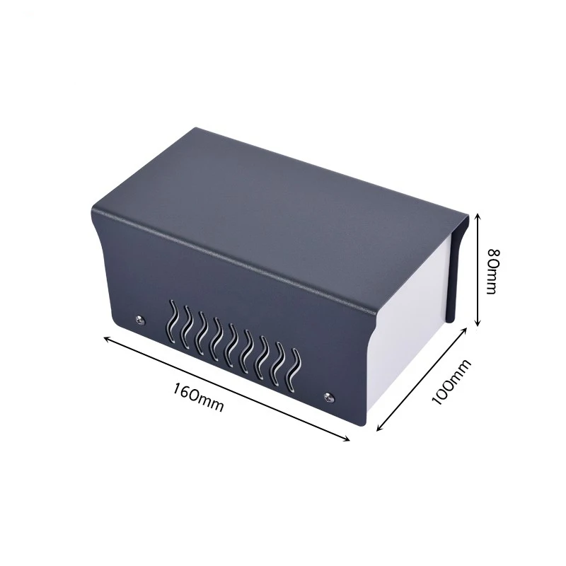 Железный корпус для электрической коробки DIY коробка электронный блок питания корпус железная распределительная коробка diy чехол для инструмента 160*100*80 мм - Цвет: BDA40053-A7-Grey