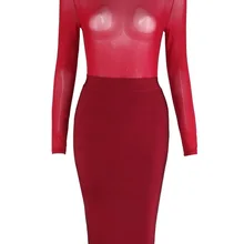 Новое поступление хорошего качества платье для девочек бордовое прозрачное Сетчатое с длинным рукавом Бандажное платье черное платье для вечеринки розовое платье+ костюм