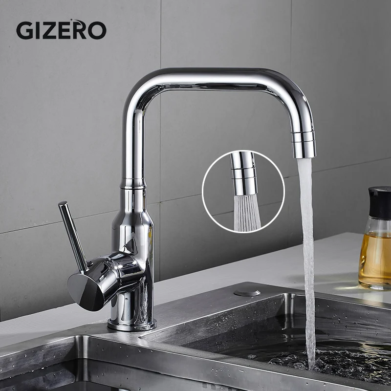 Black Kitchen Faucets 360 Degree Rotation Single Handle Dual Outlet