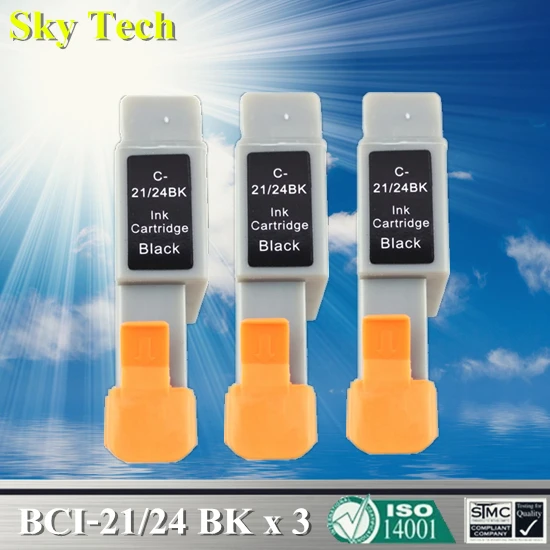 

3X BCI21/24 BK Compatible Ink Cartridges For Canon C21/24 BK For Canon iP1000 iP1500 iP2000 MP110 MP130 MP360 MP370 MP390 MPC190