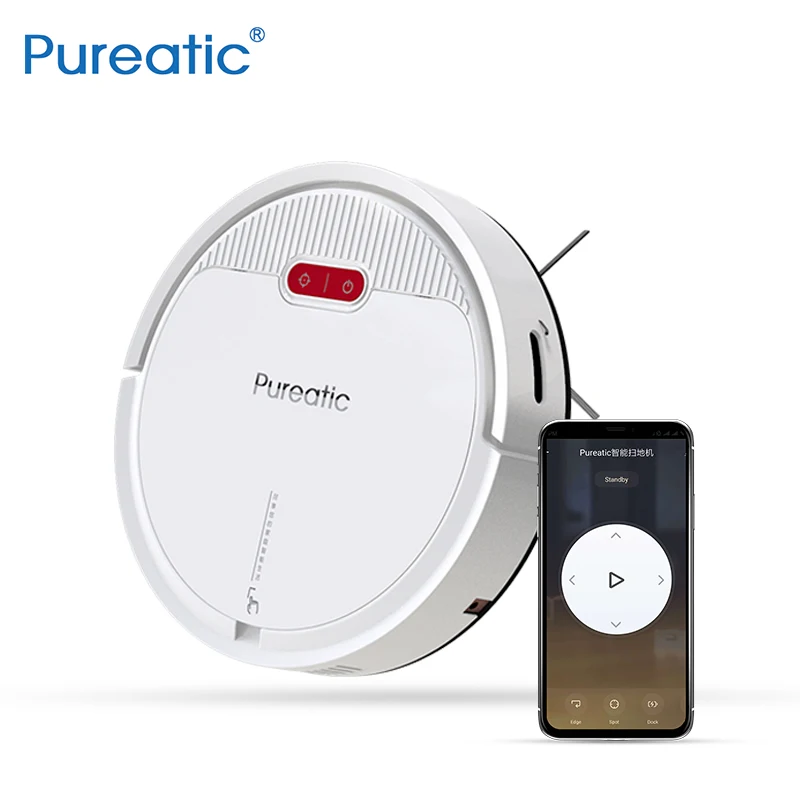 Pureatic 2019 New V2 Smart Robot Vacuum Cleaner Remote Control,Plan Time, Auto Recharge Vacuum Cleaner for Pet Hair Home Clean