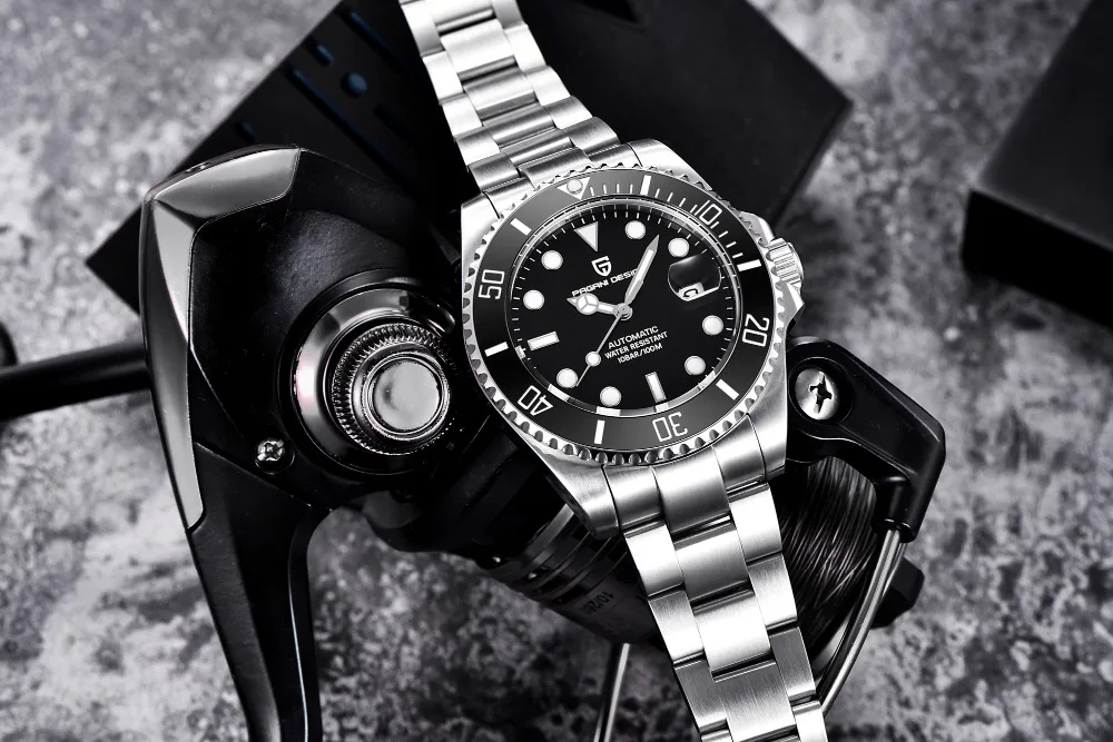 marca de luxo masculino relógios automático preto