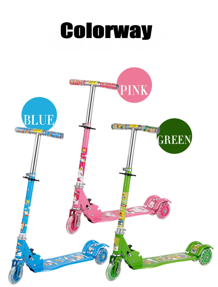 Трехколесный дизайн детский скутер с мигающим колесом, высокое качество складной детский самокат с пружинной амортизацией