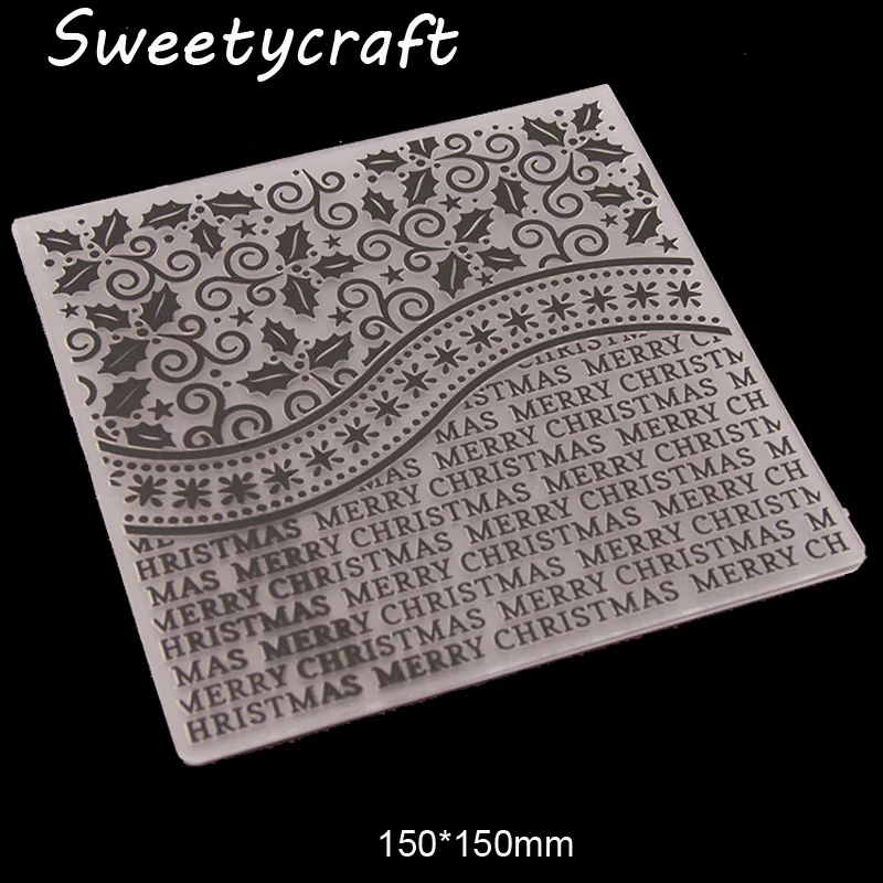 Merry Christmas flower embossing folder 1
