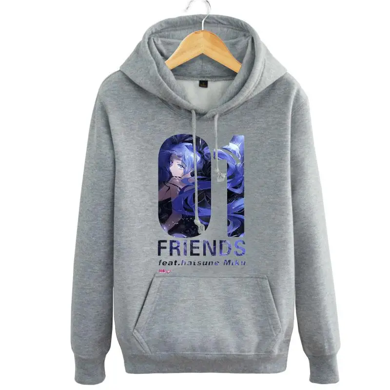 

High-Q Unisex Hatsune Miku Hooded Hoodie Pullovers Hatsune Snow Miku Student Lovers Cotton Hoodie Coat Sweatshirts