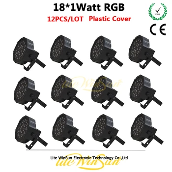 

Litewinsune 12pcs/LOT 18*1Watt RGB Mini Bar DJ Par Light LED Wash Decorate DMX Control Lighting