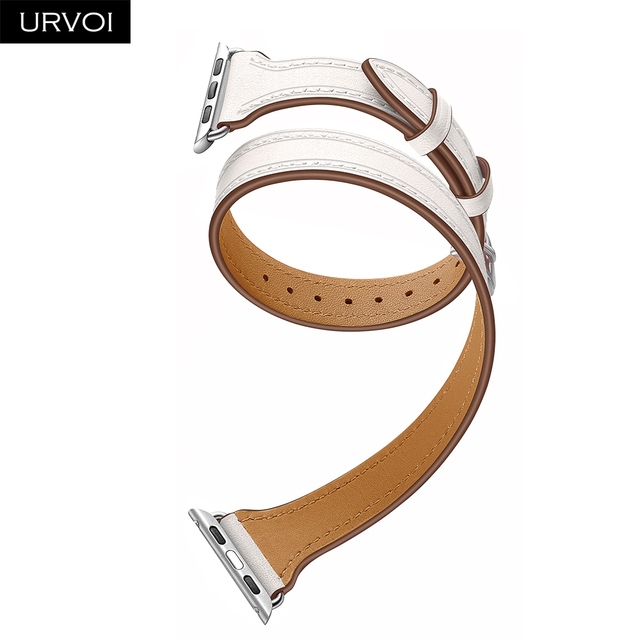 Double tour for Apple Watch series 6 SE 5 4 321 genuine leather band for iwatch strap luxury fashion design 38/40 42/44mm