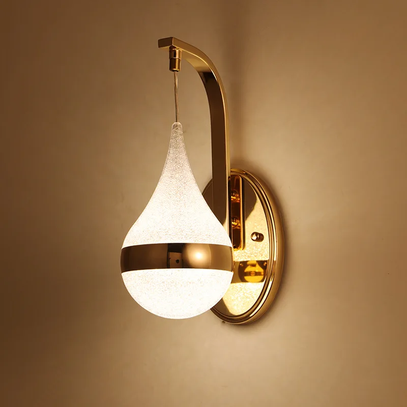 

Creative Bedside Light Acrylic Iron Art Water Droplets Shape Wall Lights Corridor Aisle Decoration Sconce LED Wall Lamp Crafts