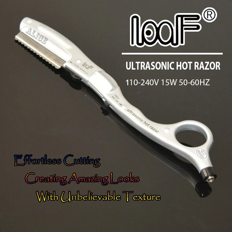 LOOF Ultrasonic Hot Vibrating Razor For Hair Cut With 10pcs of Spare
